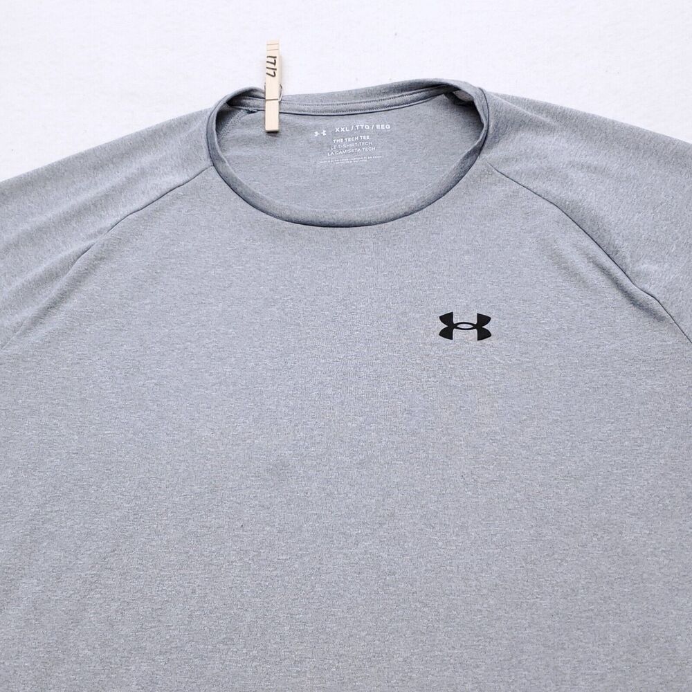 Under Armour Casual Pullover Short Sleeve Graphic T-Shirt Mens Size 2XL Gray